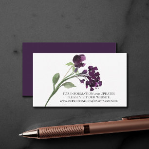 Wildbloom Deep Purple Bohemian Flowers Website Enclosure Card