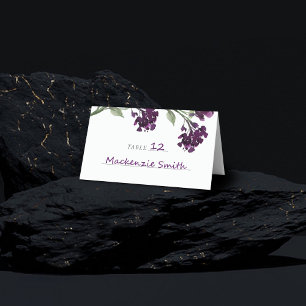 Wildbloom Deep Purple Bohemian Garden Flowers Place Card