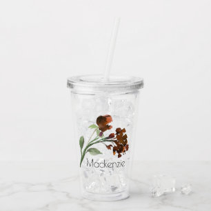 Wildbloom   Terracotta Orange Bohemian Custom Acrylic Tumbler