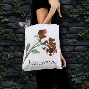 Wildbloom Terracotta Orange Bohemian Custom Tote Bag