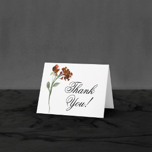 Wildbloom Terracotta Orange Bohemian Flower Thank You Card