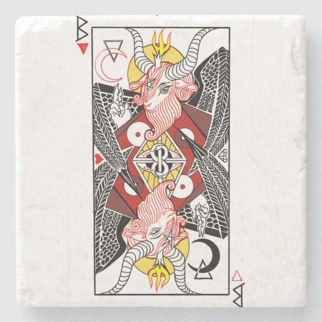 WILDCARDXFAUST Baphomet Marble Coaster (Front)