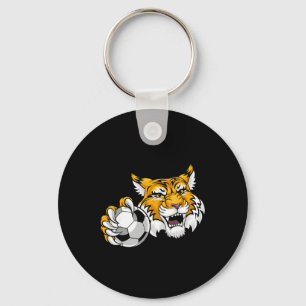 Wildcat Bobcat Lynx Cougar Soccer Byll Cartoon Cha Keychain