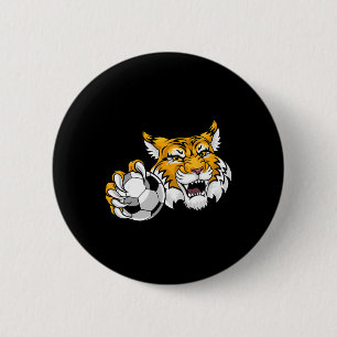 Wildcat Bobcat Lynx Cougar Soccer Ll Cartoon Chara 2 Inch Round Button