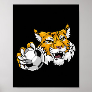 Wildcat Bobcat Lynx Cougar Soccer Ll Cartoon Chara Poster
