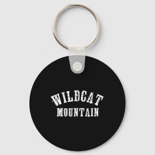 Wildcat Mountain Grungy Rustic Artisian Bold Skier Keychain