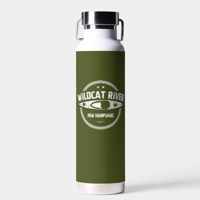 Wildcat River New Hampshire Kayak Water Bottle (Front)