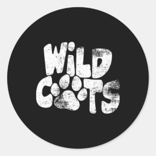Wildcats Football School Sports Fan Team Spirit Classic Round Sticker