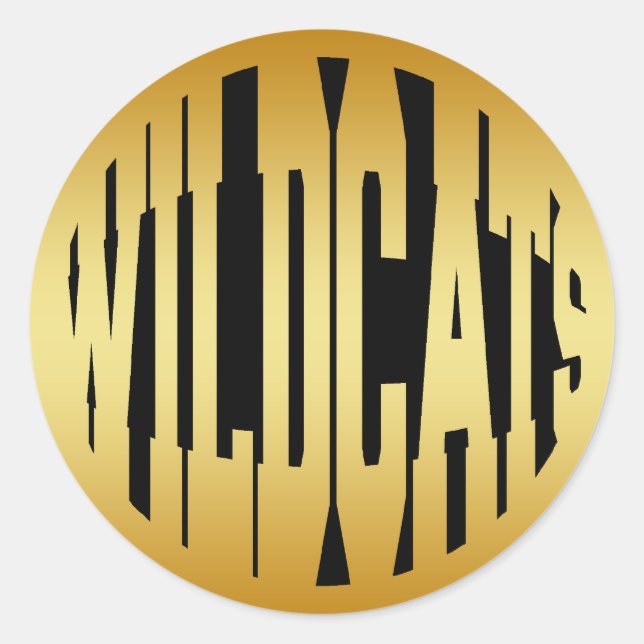 WILDCATS - GOLD CLASSIC ROUND STICKER (Front)