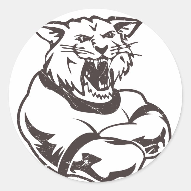 Wildcats Mascot Classic Round Sticker (Front)