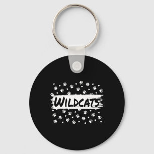 Wildcats Mascot School Spirit Back To School Footp Keychain
