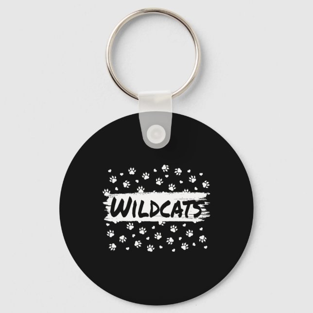 Wildcats Mascot School Spirit Back To School Footp Keychain (Front)