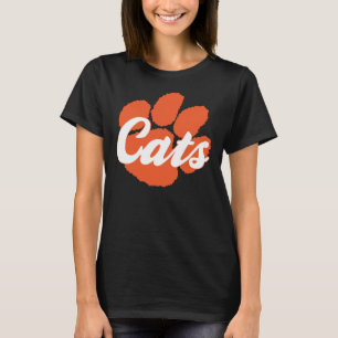 Wildcats Paw Ladies V-Neck Black 3/4 Sleeve T-Shirt