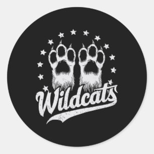 Wildcats School Sports Fan Team Spirit Back To Sch Classic Round Sticker