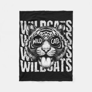 Wildcats School Sports Fan Team Spirit Back To Sch Fleece Blanket