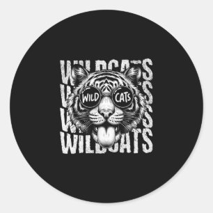 Wildcats School Sports Fan Team Spirit Ck To Schoo Classic Round Sticker