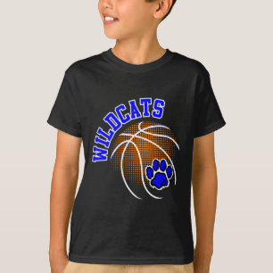 Wildcats Sketll School Spirit Blue Wildcat Sketll T-Shirt
