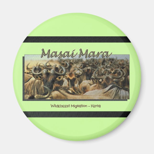 Wildebeest / Gnu migration, safari magnets (Front)