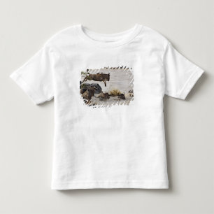 Wildebeest jumping into Mara River Toddler T-shirt