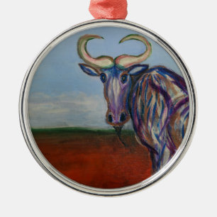 Wildebeest Metal Ornament