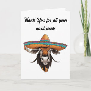 Wildebeest wearing sombrero card