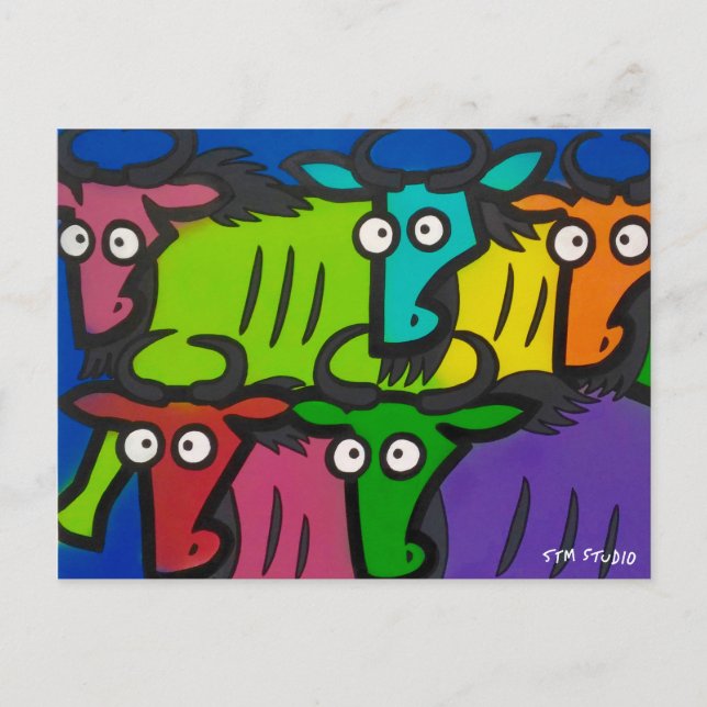 WILDEBEESTS GRAFFITI Postcard (Front)