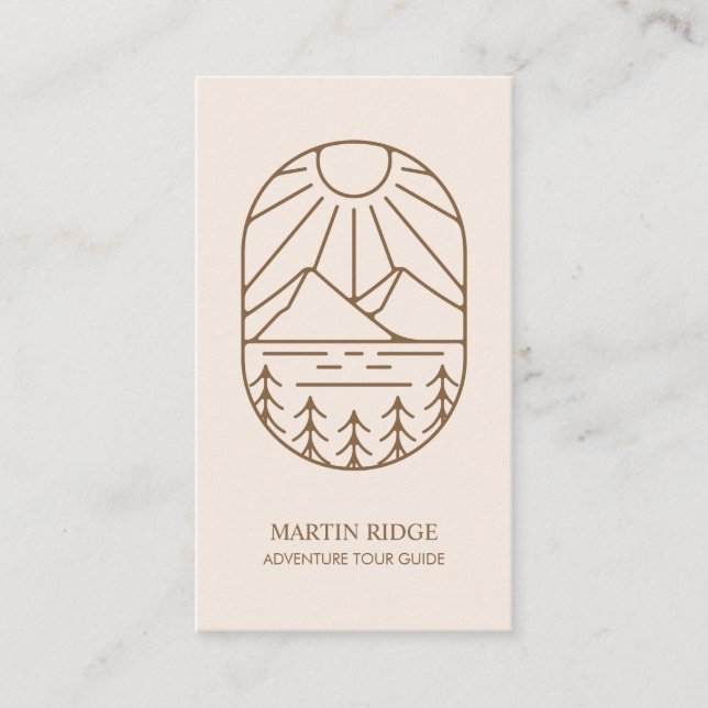 Wilderness Adventure Tour Guide Camping Survival Business Card (Front)