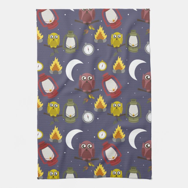 Wilderness Camping Theme Kitchen Towel (Vertical)