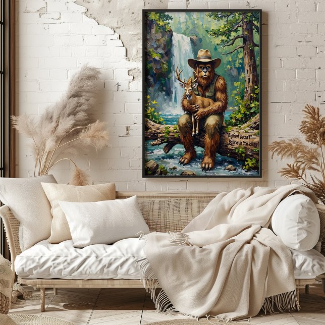 Wilderness Embrace: Sasquatch and the Young Deer Poster (Creator Uploaded)