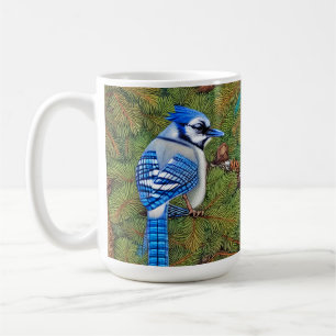Wilderness Evergreen Blue Jay Coffee Mug