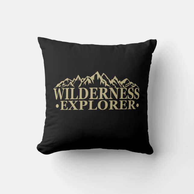 Wilderness explorer mountain landscape nature throw pillow (Front)