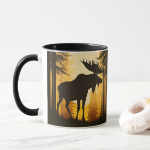Wilderness Forest Bull Moose Rustic  Mug