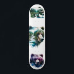 Wilderness Grizzly Bears Skateboard<br><div class="desc"># fierce watercolor wilderness grizzly bears.</div>