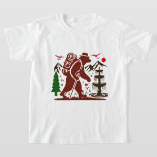 Wilderness Hiking Bear Explorer Art Print T-Shirt
