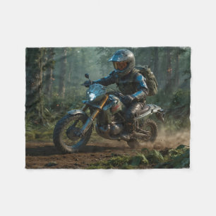 Wilderness Motocross - Dirtbike Racer Fleece Blanket