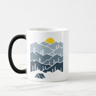 Wilderness Mountain Forest Tent Camper Magic Mug