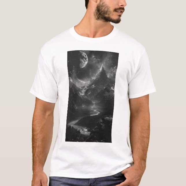 Wilderness Mountain View Photography T-Shirt (Front)