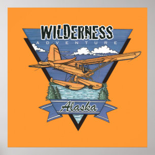 Wilderness Seaplane Adventure Alaska Poster