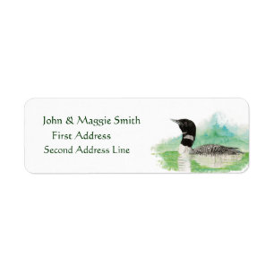 Wilderness Watercolor Bird Loon Address Label