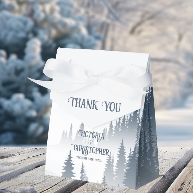 Wilderness Wedding Grey Mountain Fog Forest Favor Box (Creator Uploaded)