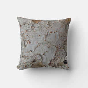 Wilderness White Abstract Tree Bark Photo Nature Throw Pillow
