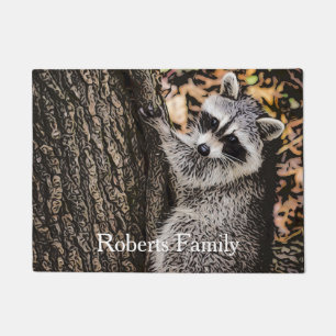 Wilderness Wild Raccoon Doormat