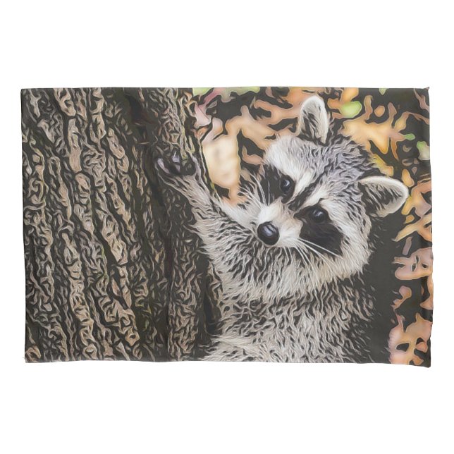 Wilderness Wild Raccoon Pillowcase (Front)