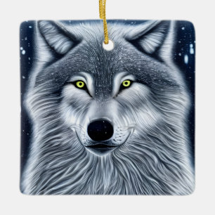 Wilderness Wild Wolf Ceramic Ornament