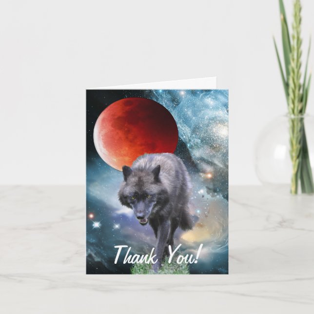 WILDERNESS WOLF & Poem Carte de remerciements (Devant)