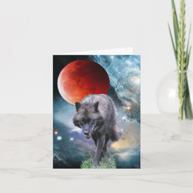 WILDERNESS WOLF Poem sur une carte de voeux (Devant)