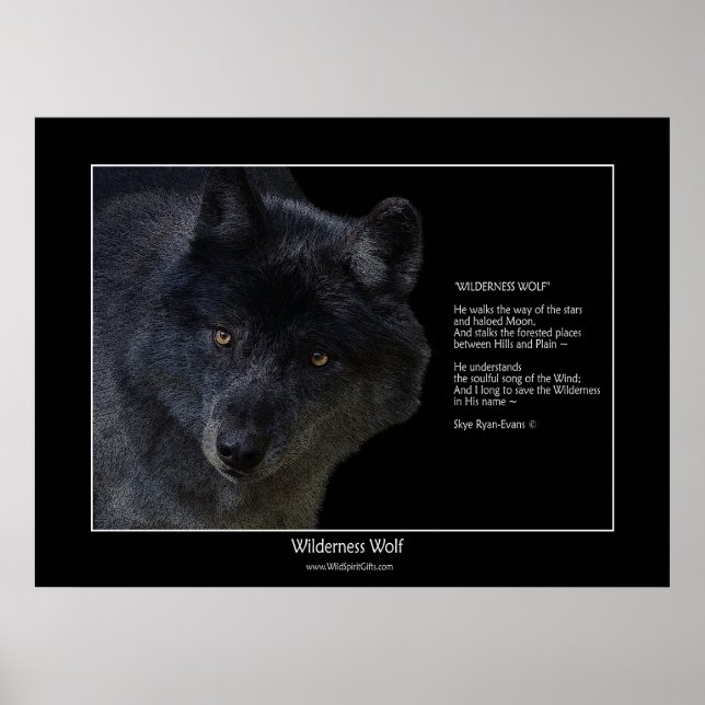 WILDERNESS WOLF Wildlife Supporter Poster avec poè (Devant)
