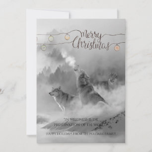 Wilderness Wolves In Snow Christmas Holiday