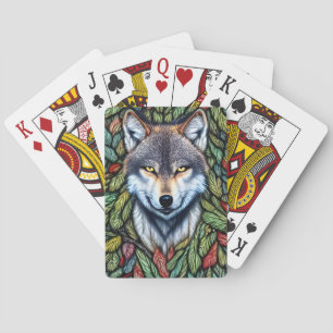 Wilderness Woodland Predator Wolf Playing Cards