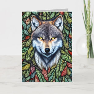 Wilderness Woodland Predator Wolf Thank You Card